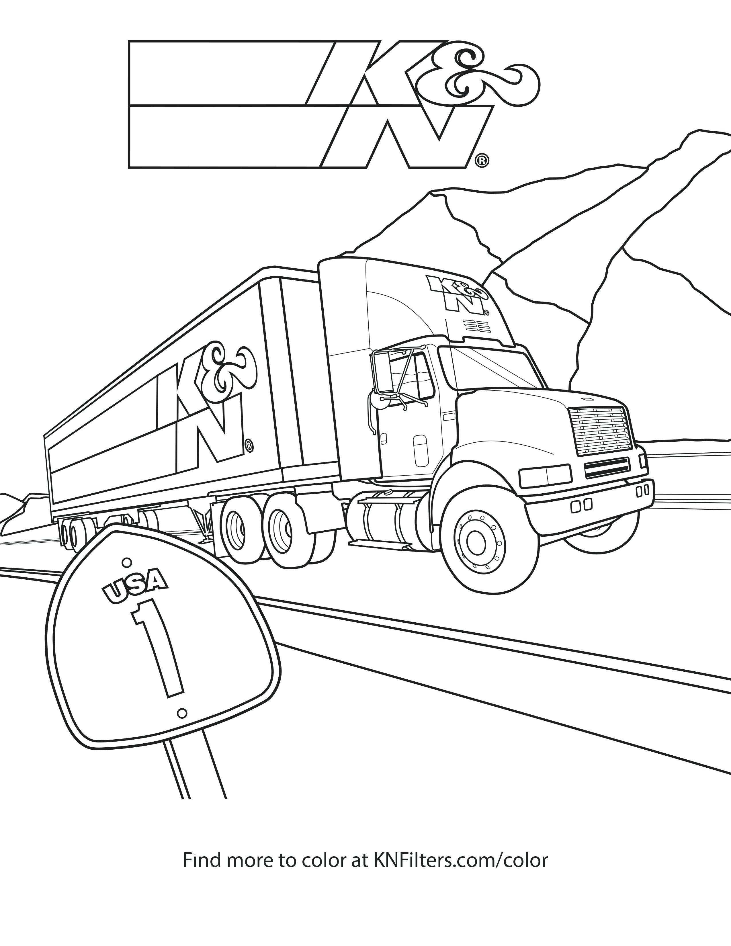 2550x3300 Coloring Big Rig Coloring Pages Kn Printable Page Colouring. Big