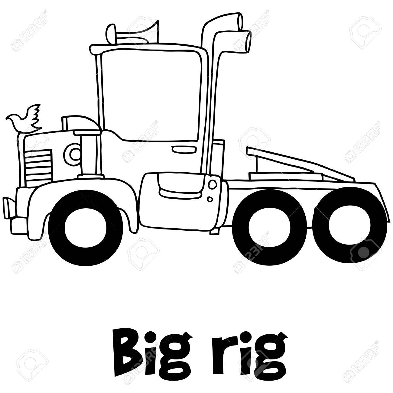 1300x1300 Big Rig With Hand Draw Vector Royalty Free Cliparts, Vectors,