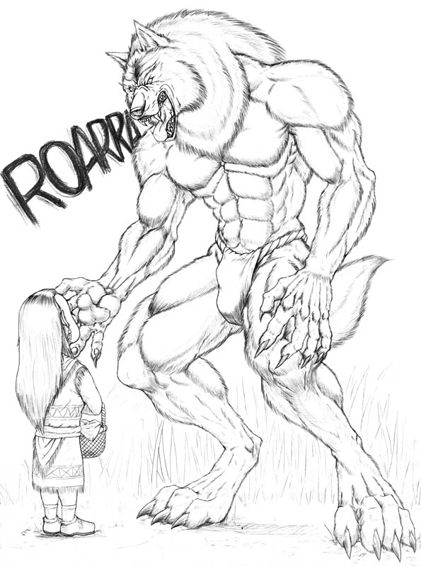 595x800 A Little Girl And A Big Wolf By Wolflsi