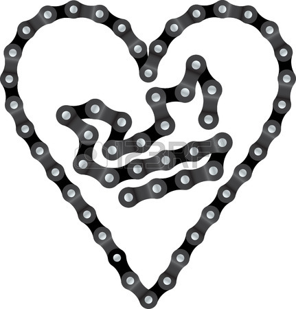 431x450 Bike Chain Heart Royalty Free Cliparts, Vectors, And Stock