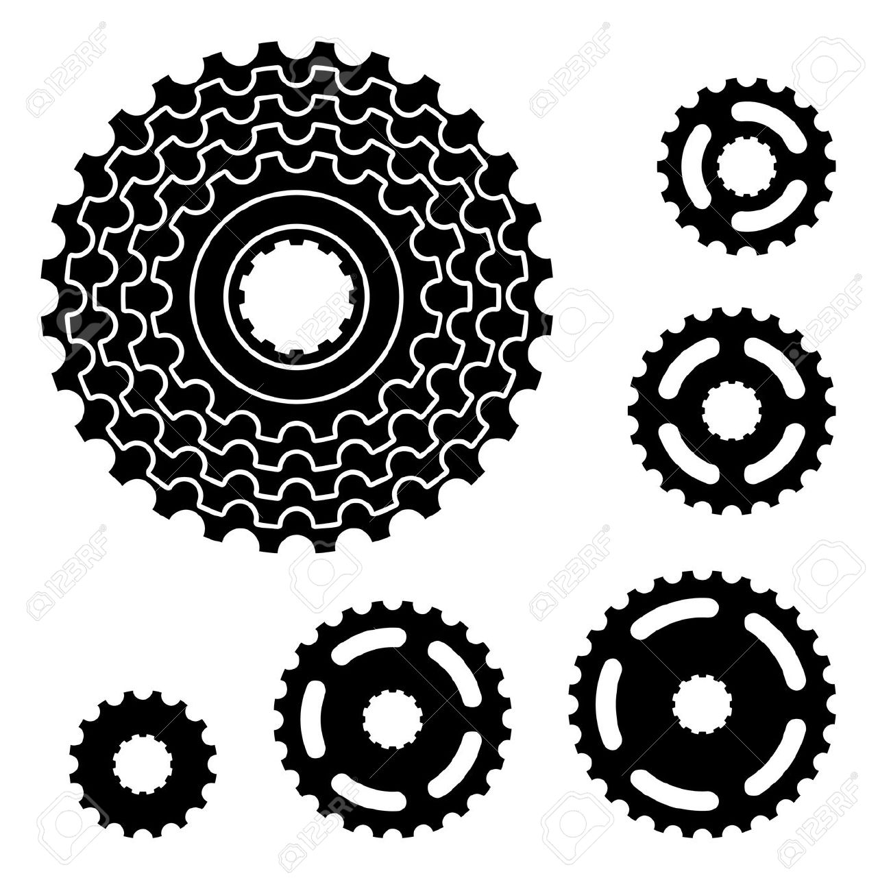 1300x1300 21166952 Vector Bicycle Gear Cogwheel Sprocket Symbols Stock