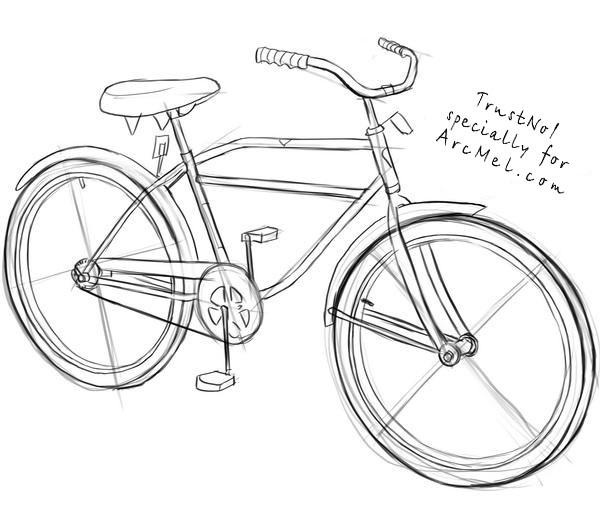 600x516 How To Draw A Bike Step By Step