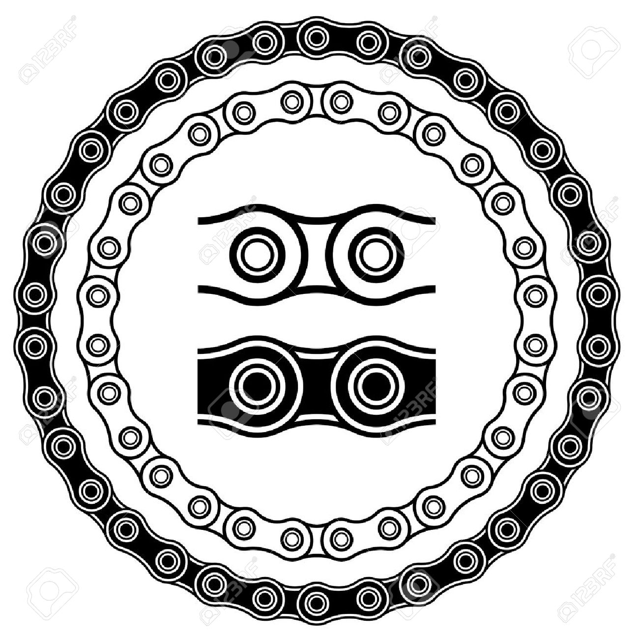1300x1300 Vector Bicycle Chain Seamless Silhouettes Royalty Free Cliparts