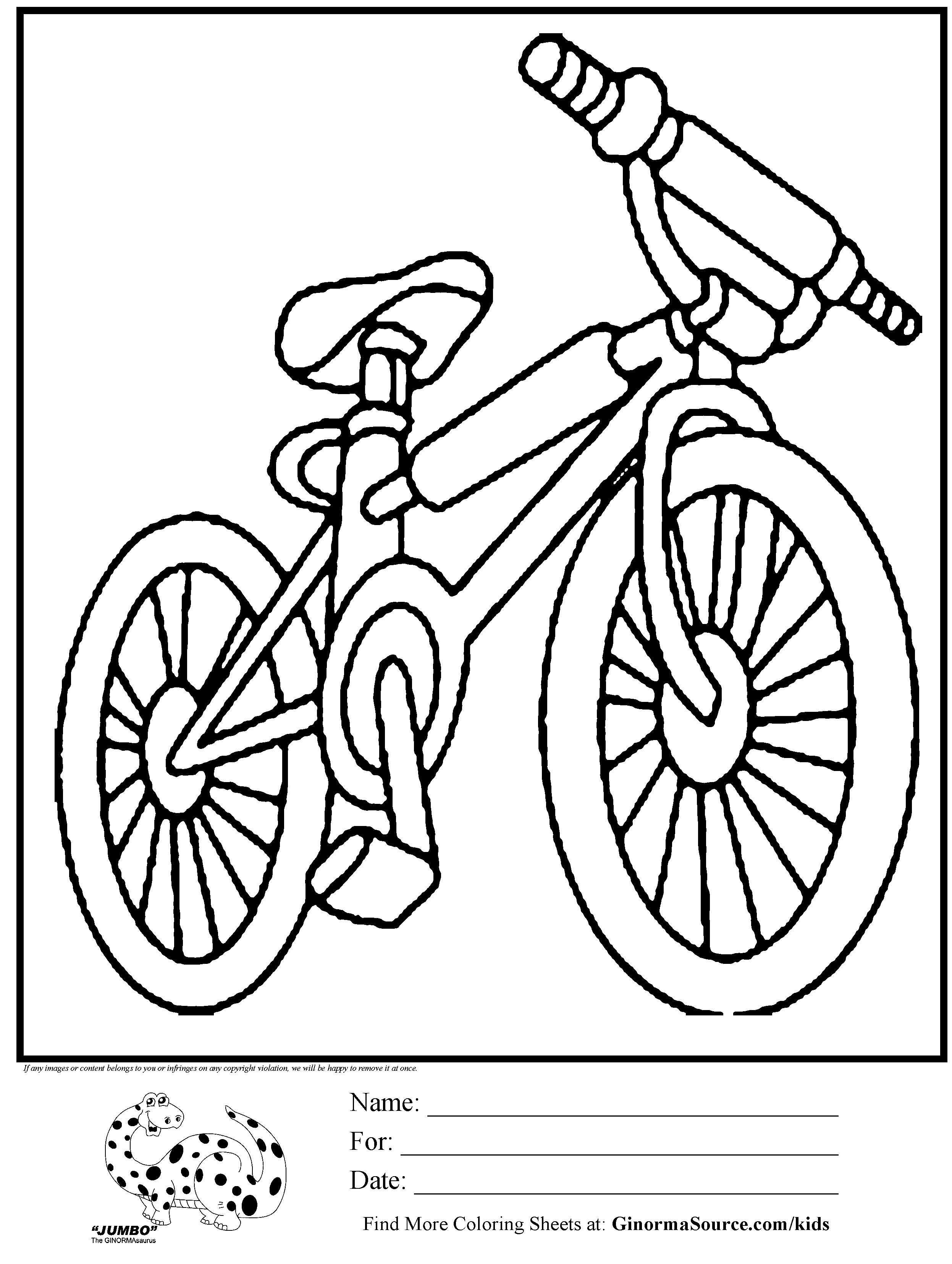 2493x3310 Drawn Bicycle Colouring Page