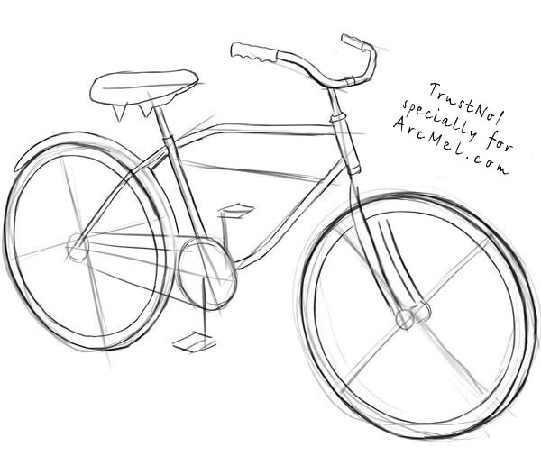 600x516 How To Draw A Bike Step 3