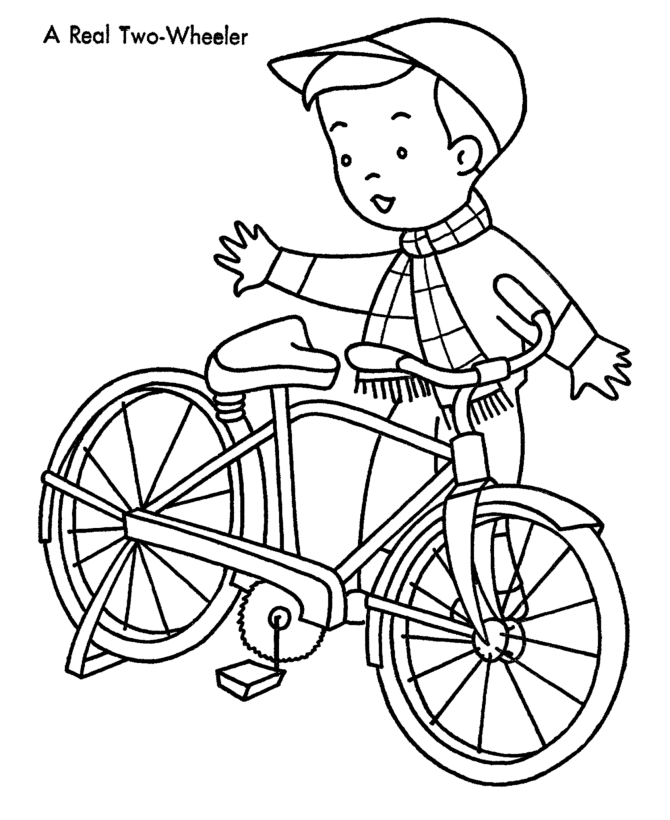 670x820 Kids Christmas Bike Coloring Page Kid's Christmas Coloring