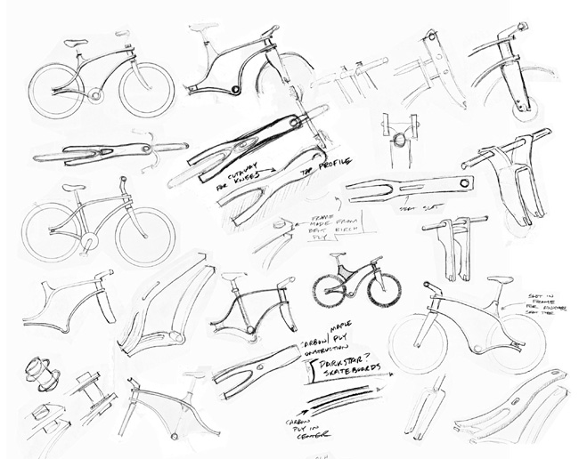 650x516 Bent Ply Bike Sketches Bicycle Design
