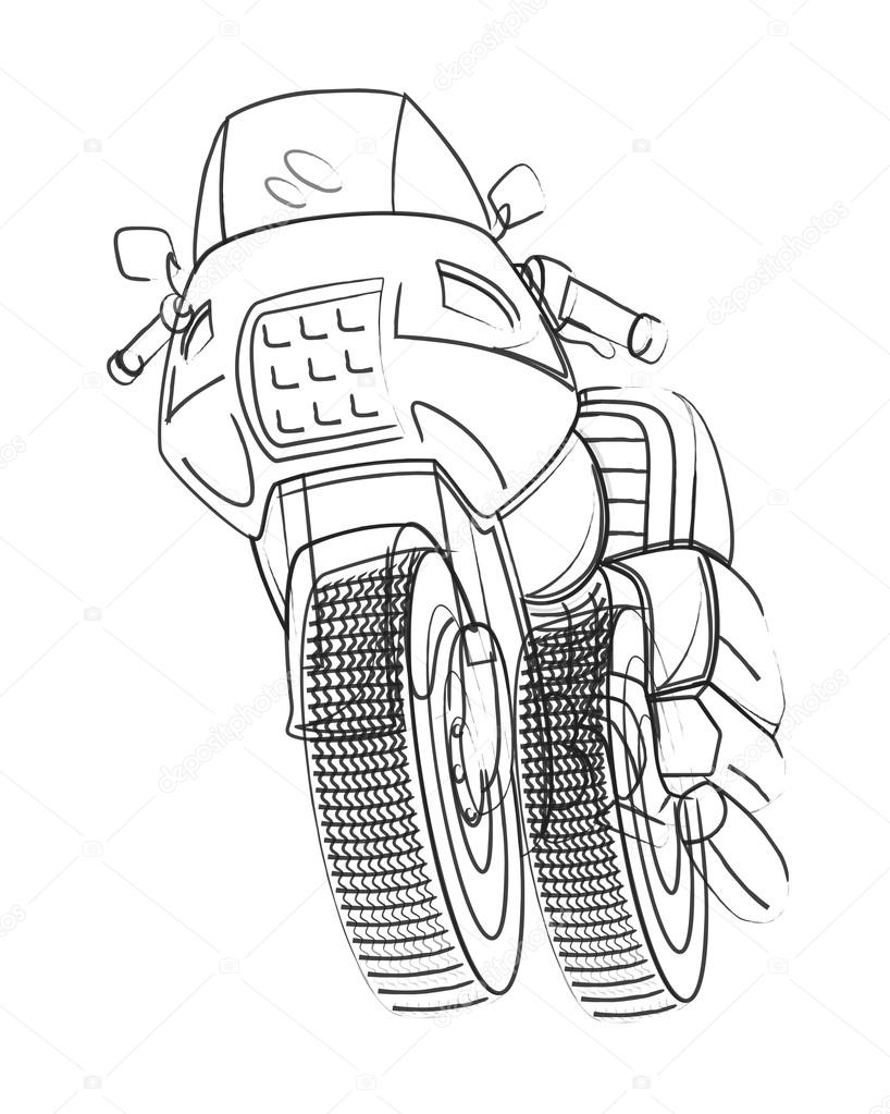 818x1023 Vector Drawing Of Sports Bike Stock Vector Baavli