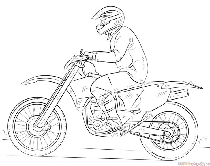 728x575 How To Draw A Dirty Bike Step By Step. Drawing Tutorials For Kids