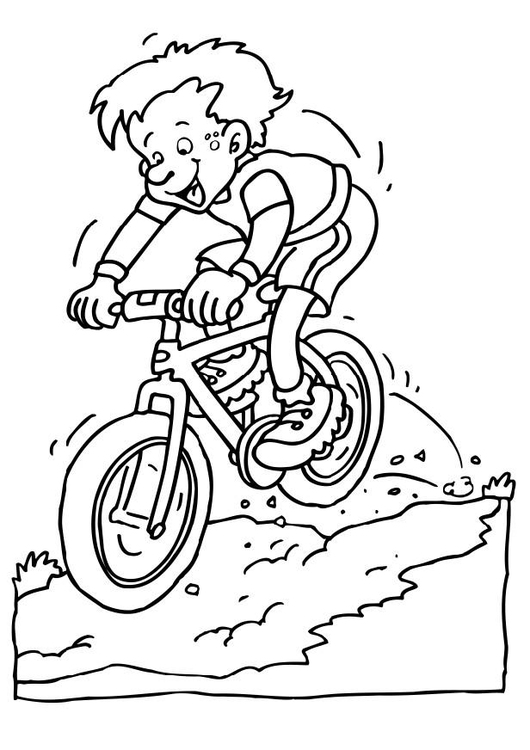 530x750 Coloring Page Mountain Biking