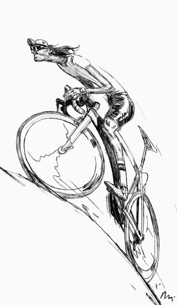 582x1000 Cyclist Sketch By Maykrender