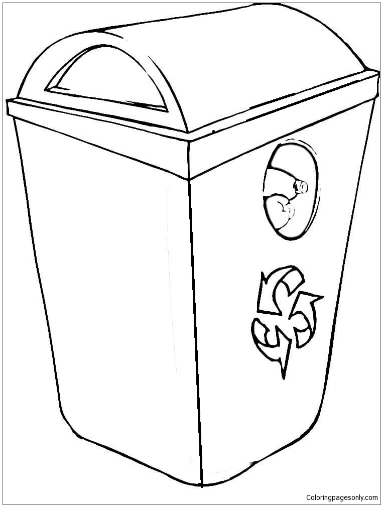 763x1010 Recycling Bin Coloring Page