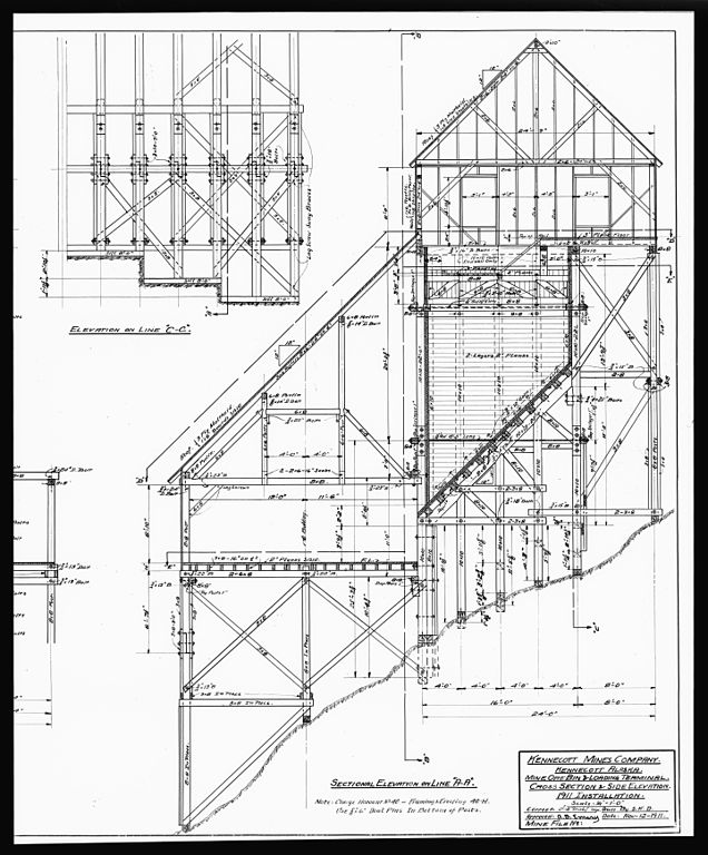 636x768 File44. Photocopy Of Drawing Of The Mine Ore Bin And Loading