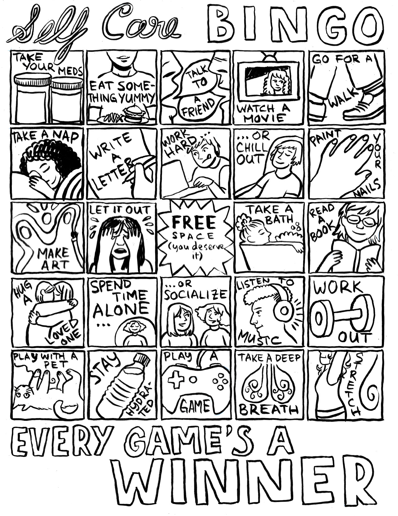 1280x1659 Sourcedumal Femmeanddangerous Self Care Bingo By Missvoltairine