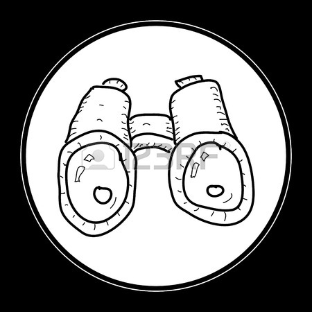 450x450 Simple Hand Drawn Doodle Of A Pair Of Binoculars Royalty Free