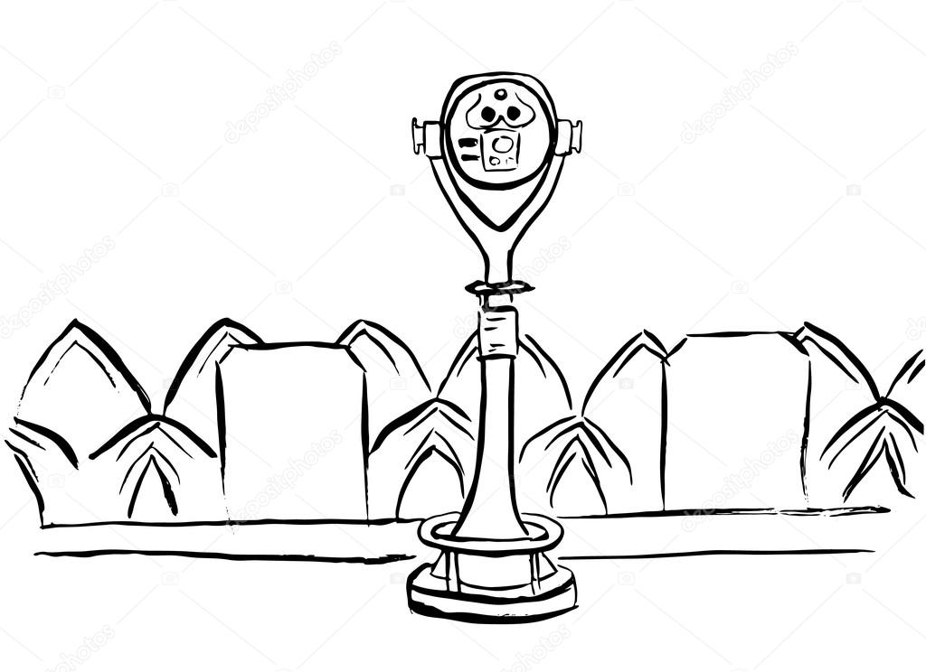 1024x744 Touristic Binoculars Sketch Stock Vector Prikhnenko