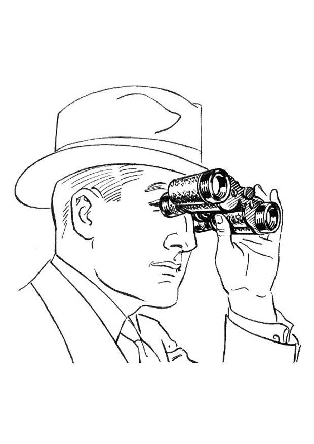620x875 Coloring Page Man With Binoculars