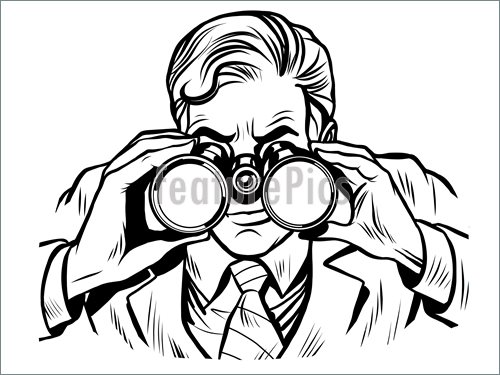 500x375 Man With Binoculars Stock Illustration I4985796