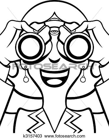 369x470 Woman With Binoculars Clipart Collection