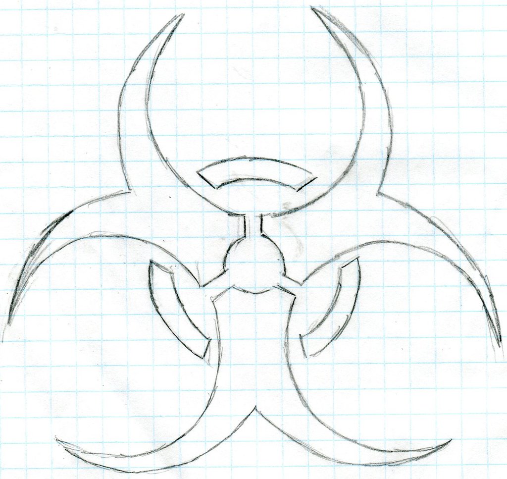 1024x967 Biohazard Symbol (Sketch) By Kyrenv