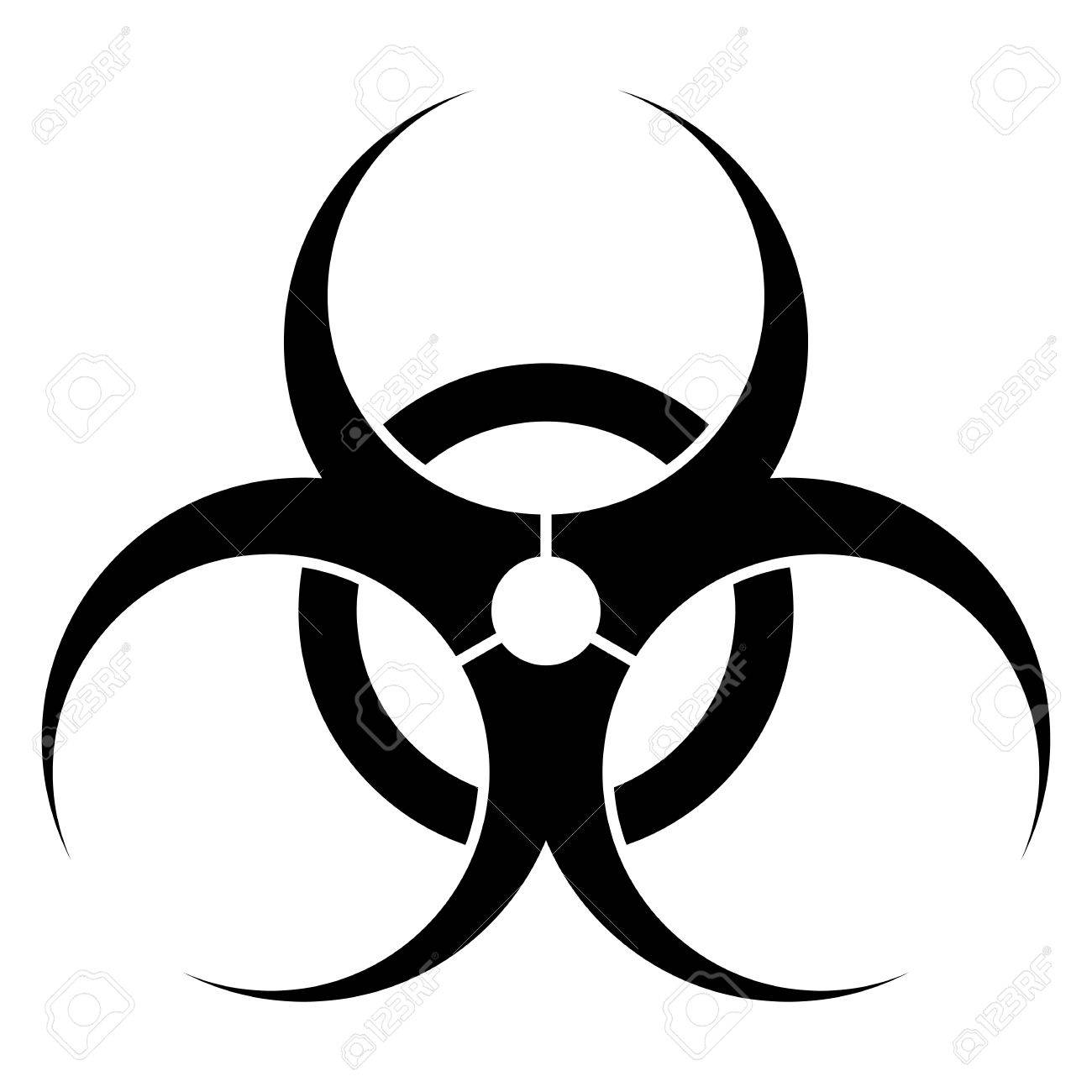 1300x1300 Black Biohazard Symbol Icon Isolated On White Background. Vector