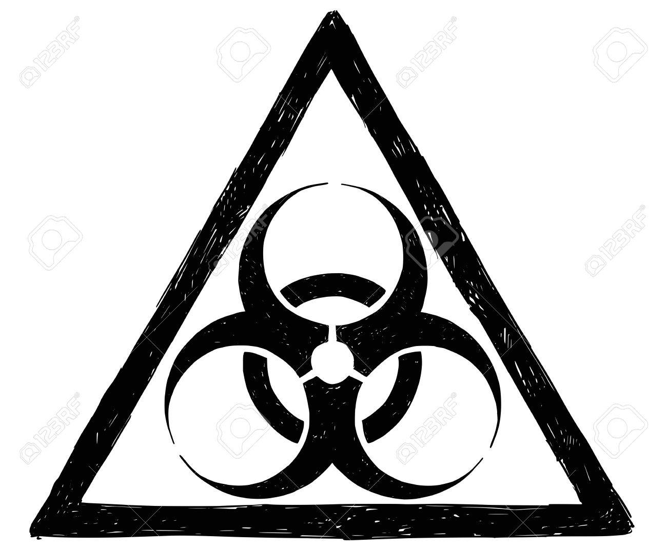 1300x1073 Vector Drawing Illustration Of Biohazard Symbol Sign Royalty Free
