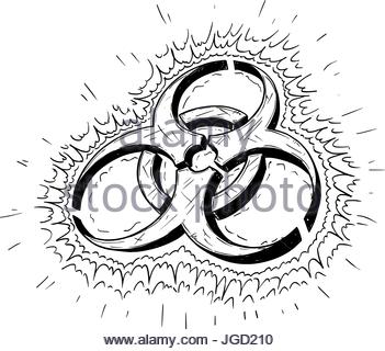 351x320 Vector Cartoon Drawing Illustration Of Biohazard Symbol Stock