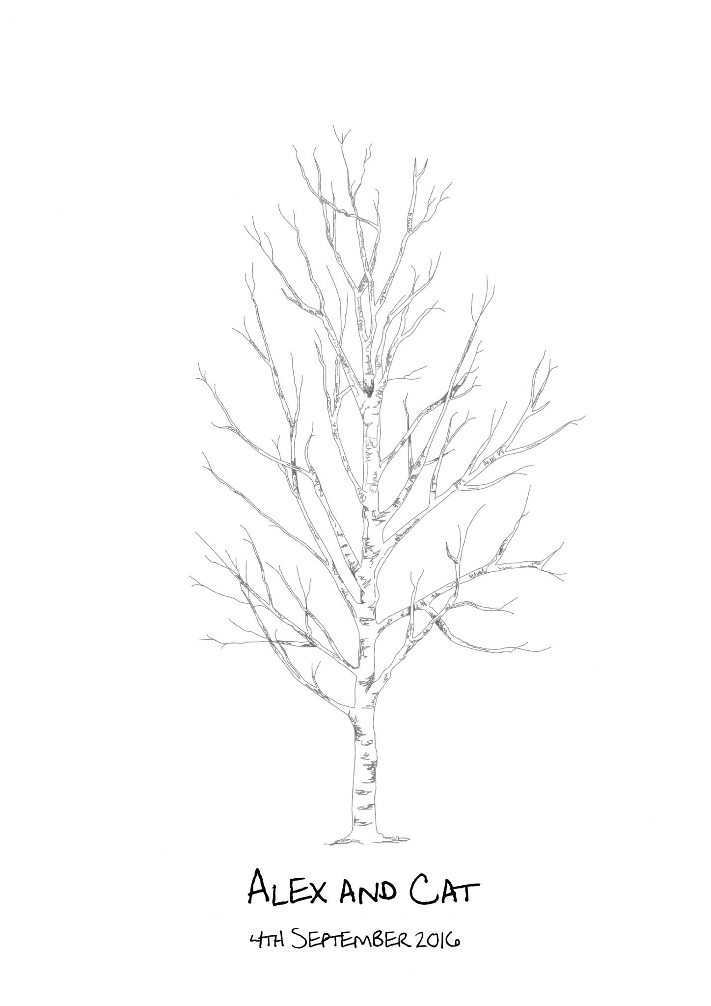 1448x2048 Birch Fingerprint Tree Guest Book Kit