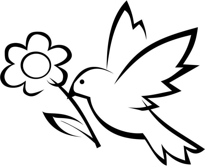 696x565 Download And Print Simple Bird And Flower Coloring Page Draw