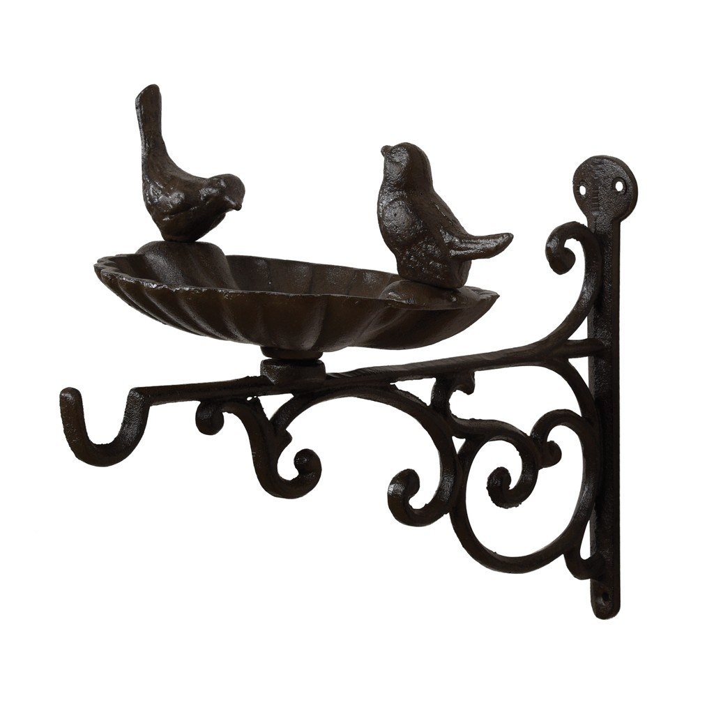 1024x1024 Cast Iron Mounted Bird Bath Rex London
