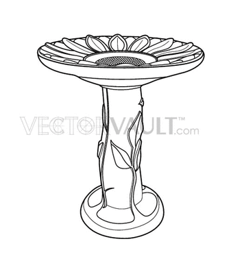 353x400 Buy Vector Bird Bath Royalty Free Illustration
