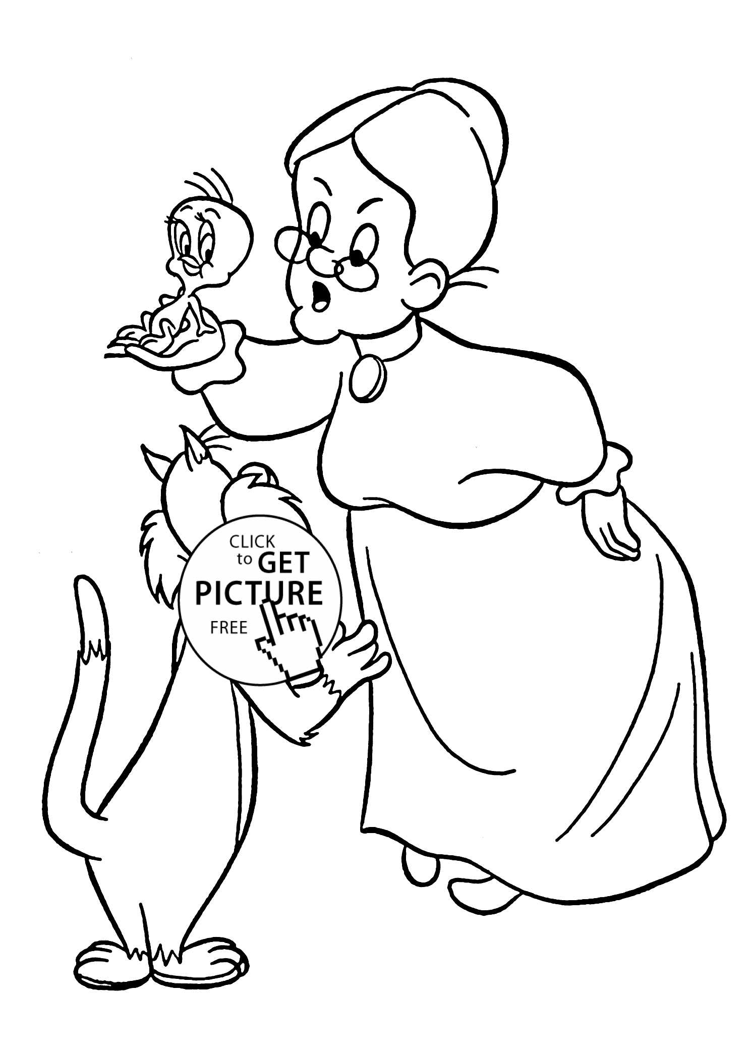 1483x2079 Bird And Silvester Cat Coloring Pages For Kids, Printable Free