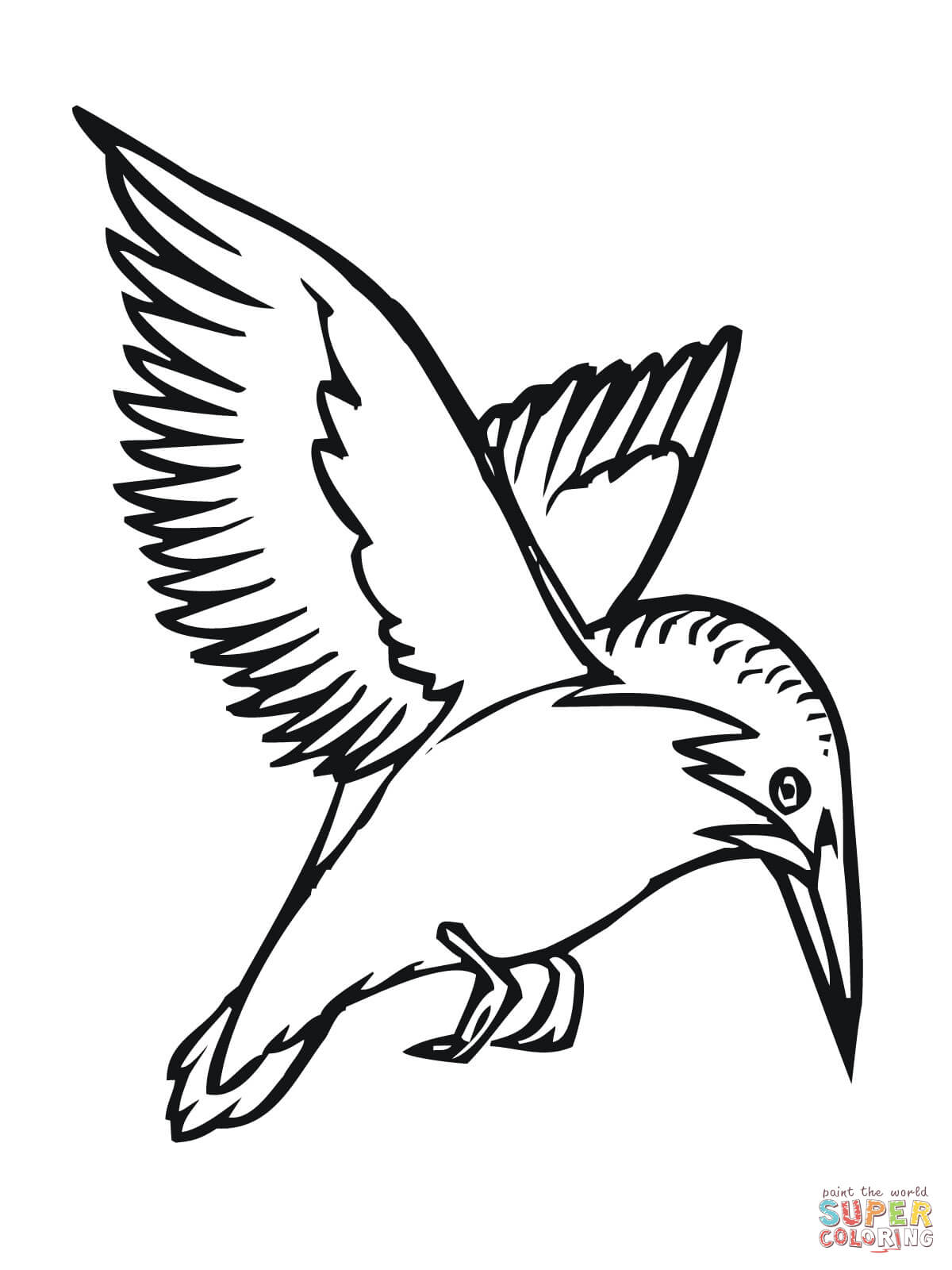 1200x1600 Flying Kingfisher Coloring Page Free Printable Coloring Pages