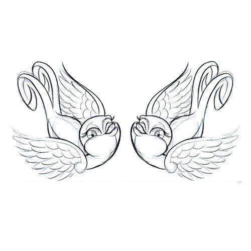 500x500 Drawn Lovebird I Love You