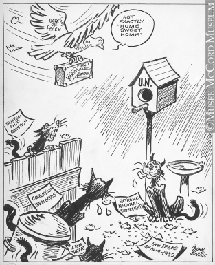 313x385 M965.199.2871 Bird's Eye View. Drawing, Cartoon John Collins