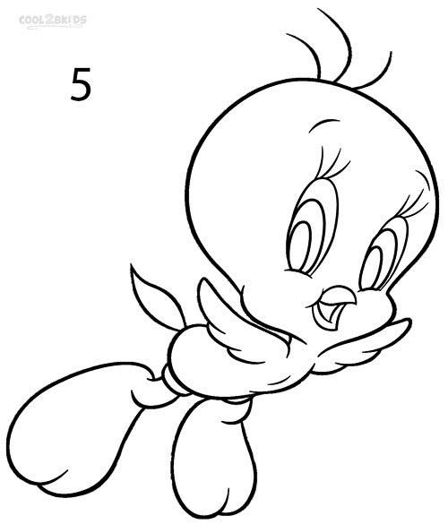 500x585 How To Draw Tweety Bird (Step By Step Pictures) Cool2bkids