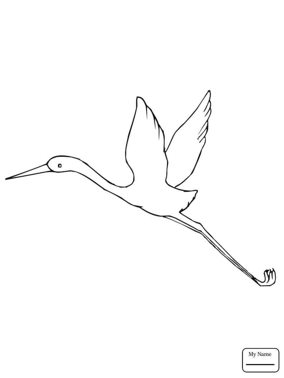 967x1289 Crane Bird Flying Drawing