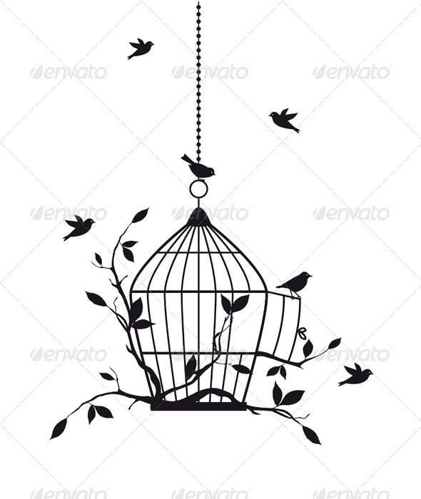 590x700 Free Birds, Vector Bird Cage Tattoos, Cage Tattoos And Tattoo
