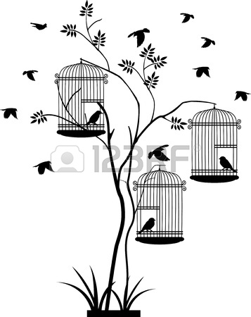 357x450 Illustration Flying Birds With A Love For The Bird In The Cage