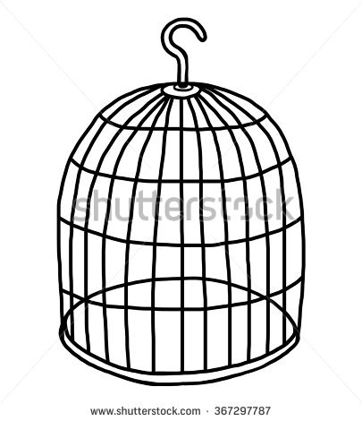 405x470 Drawn Bird Cage Sketch