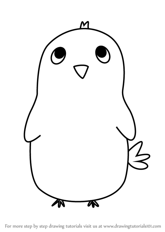 567x800 Learn How To Draw A Cute Bird For Kids (Animals For Kids) Step By