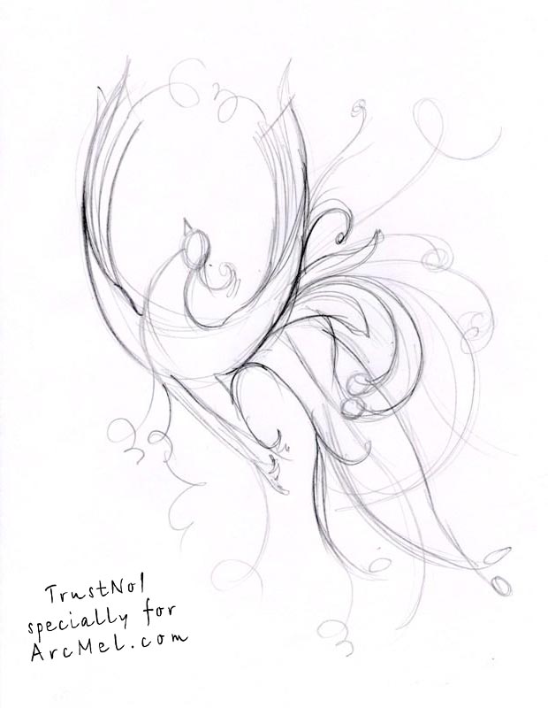 620x800 How To Draw The Fire Bird Step By Step