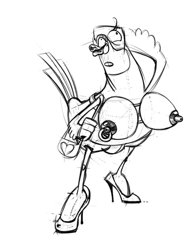 379x480 Tutorial Drawing A 3d Character From A Plain Logo