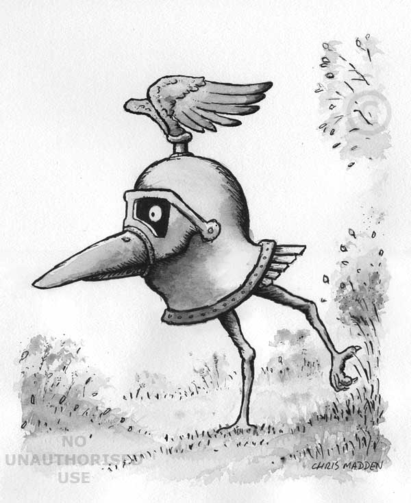 600x734 Bird In The Form Of The Helmet From A Suit Of Armour
