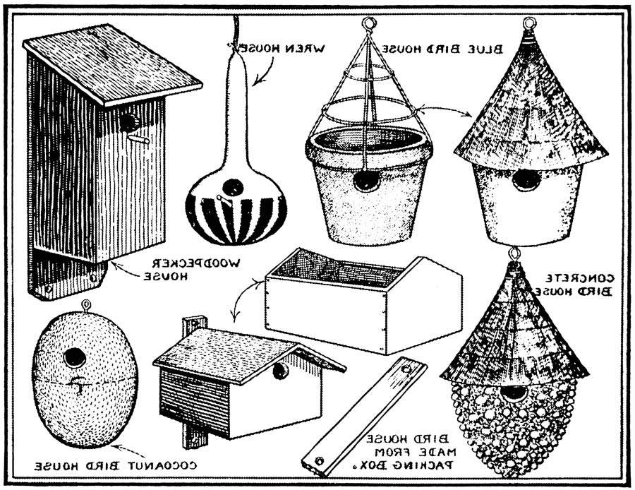 900x694 Vintage Bird Houses Clip Art @ Vintage Fangirl