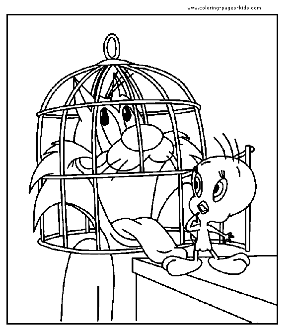 590x674 Coloring Pages Tweety Bird In Cage Nerdy Tweety Bird Coloring