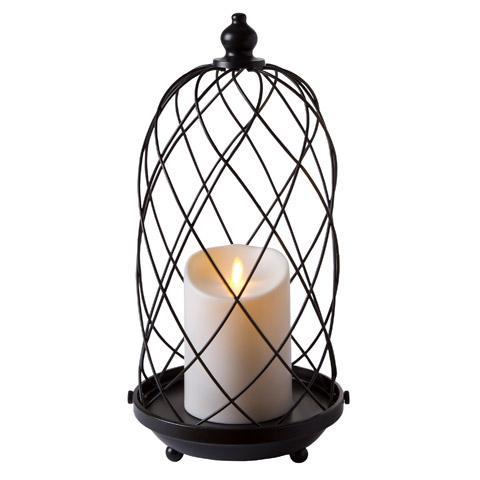 480x480 Luminara 15 Black Bird Cage Lantern W 5 Flameless Candle