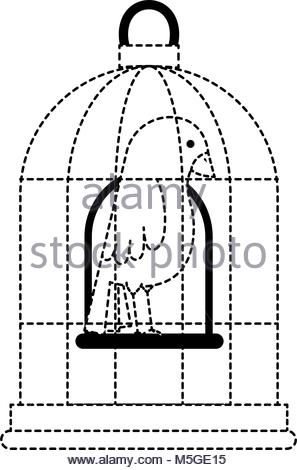 297x470 Cute Bird In Cage Stock Vector Art Amp Illustration, Vector Image