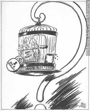 314x385 M965.199.9565 Only A Bird In A Gilded Cage. Drawing, Cartoon