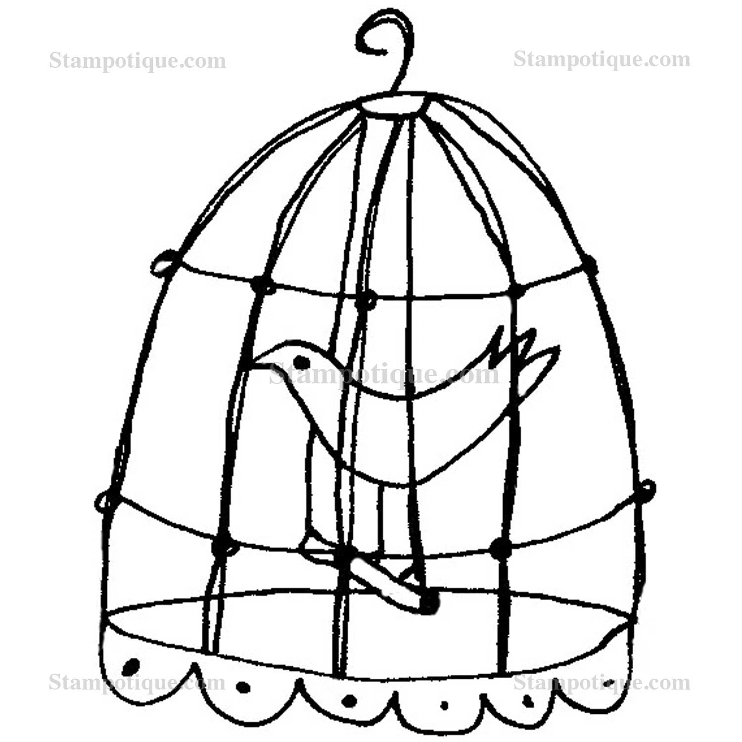1500x1500 Bird In Cage Drawing Bird In A Cage